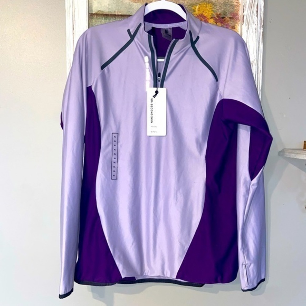 Second Skin Seamless Training NEW W/Tag Purple XL 1/4 Zip Thumb Holes